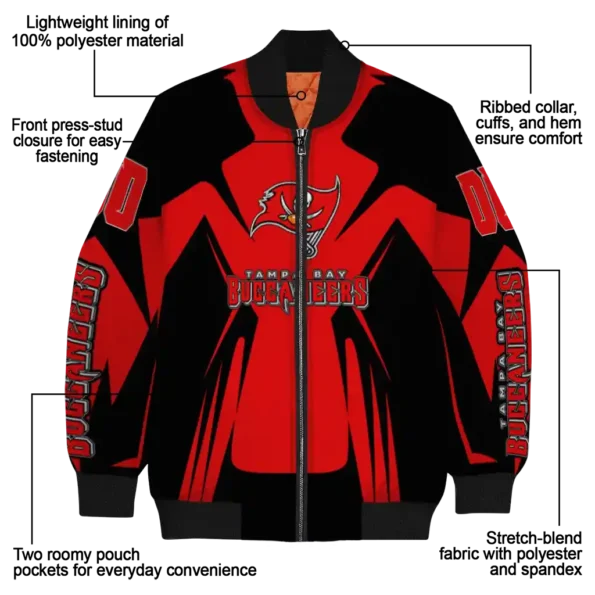 custom tampa bay buccaneers spider mark red black crocs bomber jacket new arrival