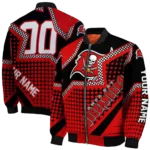 custom tampa bay buccaneers star burst red bomber jacket best selling