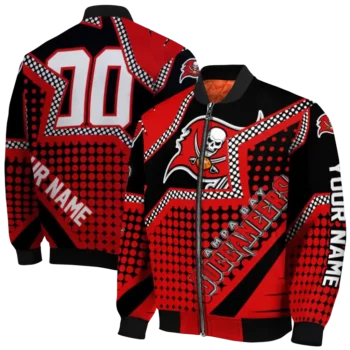 custom tampa bay buccaneers star burst red bomber jacket fashion forward