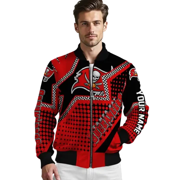 custom tampa bay buccaneers star burst red bomber jacket high quality