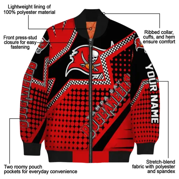 custom tampa bay buccaneers star burst red bomber jacket new arrival
