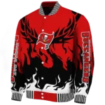 custom tampa bay buccaneers winged blaze red white varsity jacket best selling