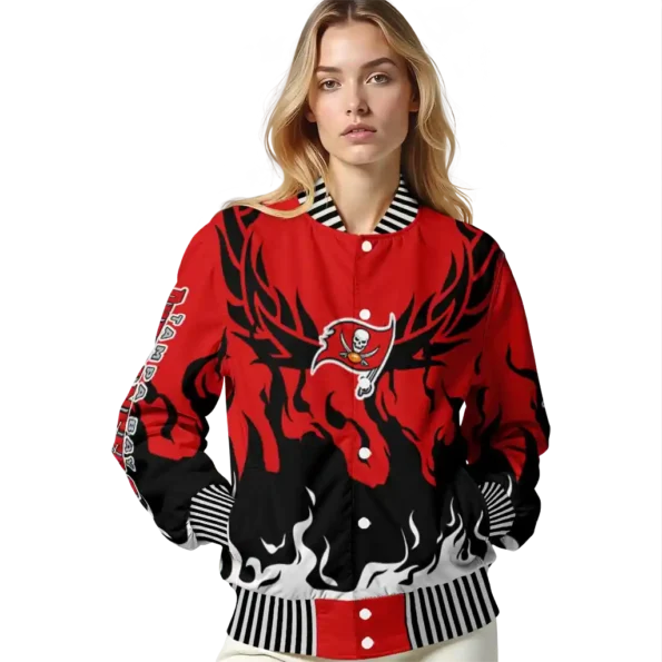 custom tampa bay buccaneers winged blaze red white varsity jacket latest model
