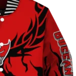 custom tampa bay buccaneers winged blaze red white varsity jacket best selling