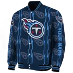 custom tennessee titans bolt stripe navy varsity jacket best selling