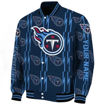 custom tennessee titans bolt stripe navy varsity jacket best selling