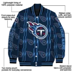 custom tennessee titans bolt stripe navy varsity jacket best selling