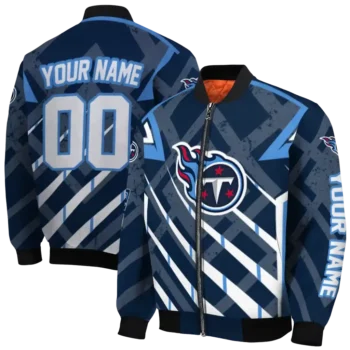 custom tennessee titans chevron angles navy bomber jacket fashion forward