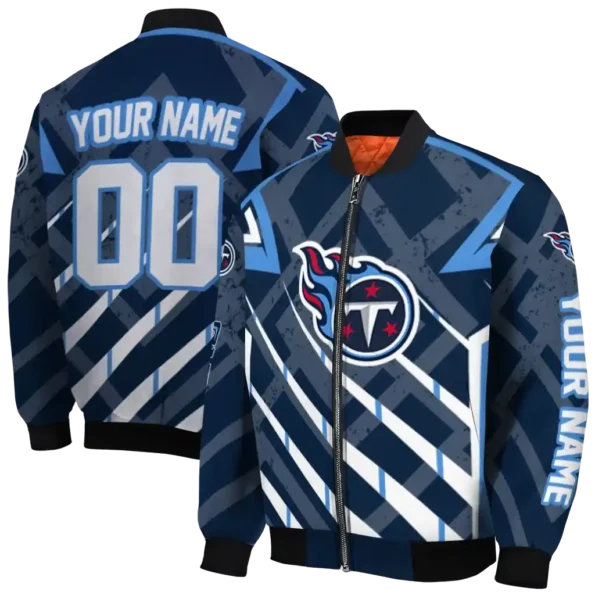 custom tennessee titans chevron angles navy bomber jacket fashion forward