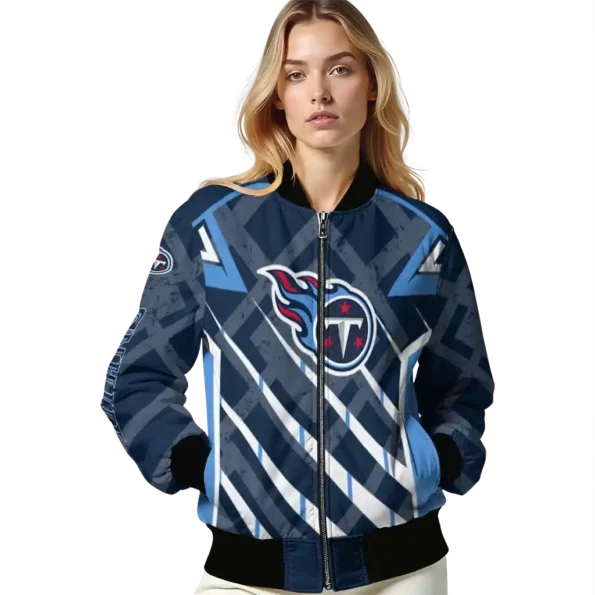 custom tennessee titans chevron angles navy bomber jacket latest model