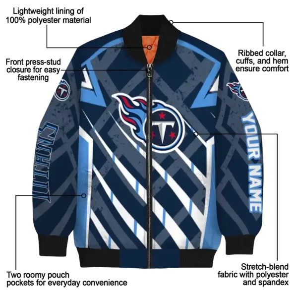 custom tennessee titans chevron angles navy bomber jacket new arrival