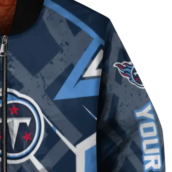 custom tennessee titans chevron angles navy bomber jacket premium grade