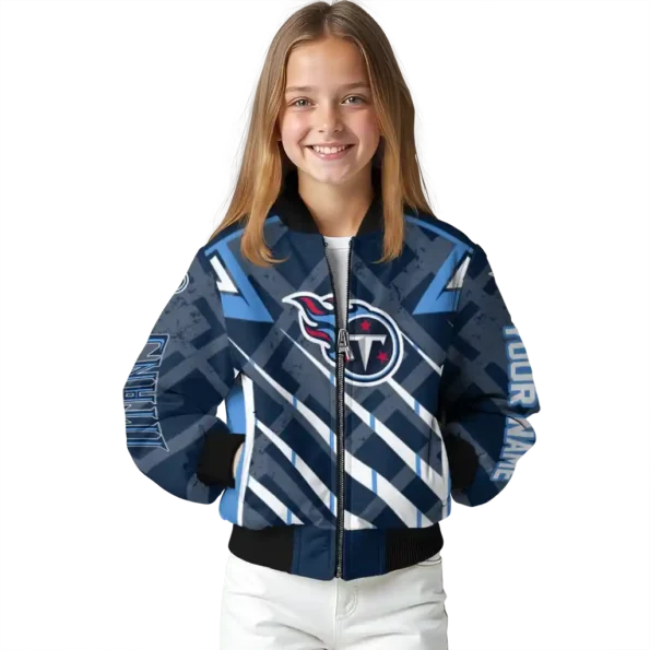 custom tennessee titans chevron angles navy bomber jacket top rated
