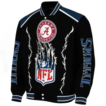 custom tennessee titans claw blood navy black varsity jacket best selling