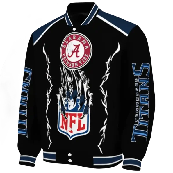 custom tennessee titans claw blood navy black varsity jacket best selling