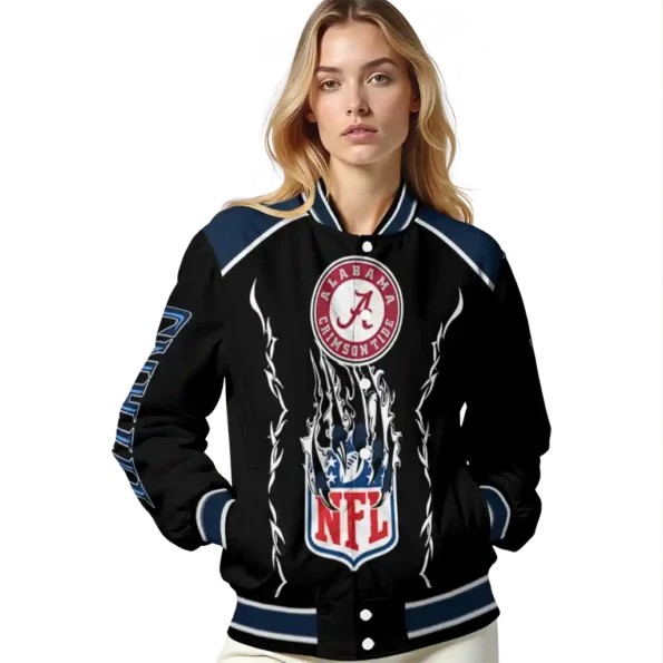 custom tennessee titans claw blood navy black varsity jacket latest model