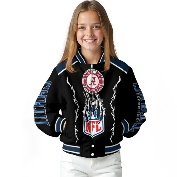 custom tennessee titans claw blood navy black varsity jacket top rated
