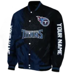 custom tennessee titans hexagon mesh navy black varsity jacket best selling