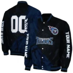 custom tennessee titans hexagon mesh navy black varsity jacket best selling