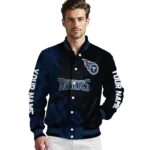 custom tennessee titans hexagon mesh navy black varsity jacket best selling