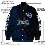 custom tennessee titans hexagon mesh navy black varsity jacket best selling