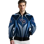 custom tennessee titans mesh chest red crocs black bomber jacket best selling