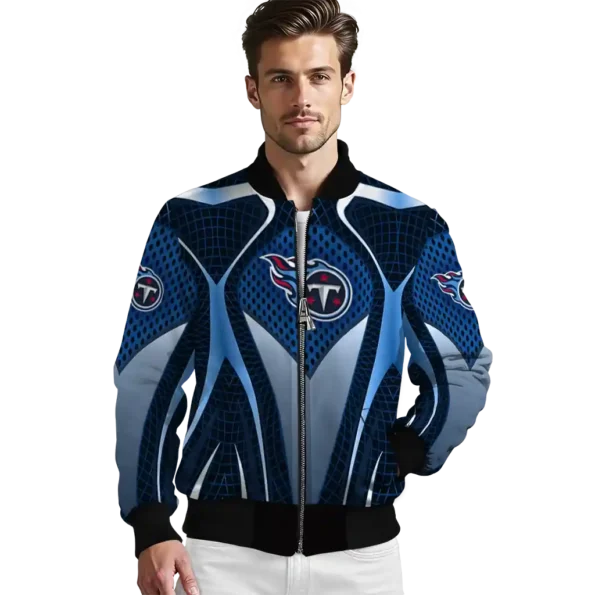 custom tennessee titans mesh chest red crocs black bomber jacket high quality