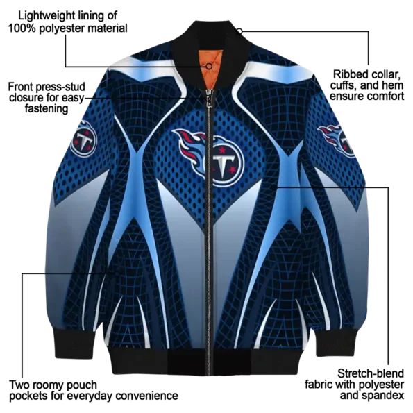 custom tennessee titans mesh chest red crocs black bomber jacket new arrival