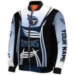 custom tennessee titans mesh effect navy black bomber jacket best selling