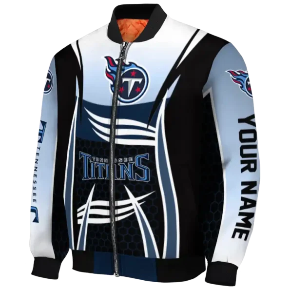 custom tennessee titans mesh effect navy black bomber jacket best selling