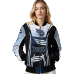 custom tennessee titans mesh effect navy black bomber jacket best selling