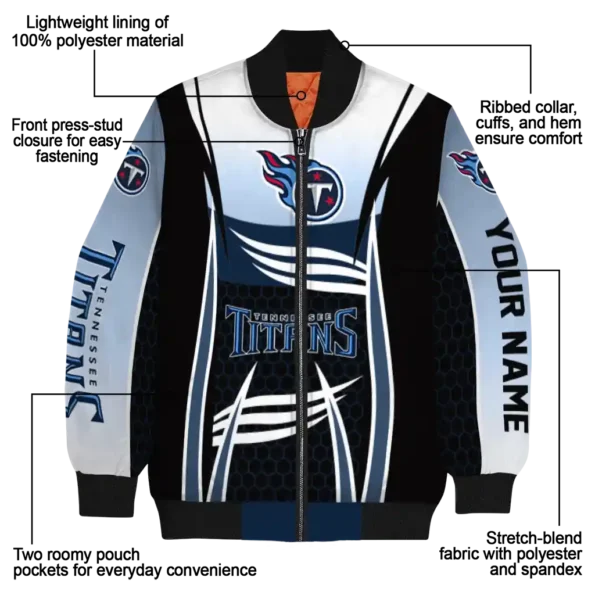 custom tennessee titans mesh effect navy black bomber jacket new arrival