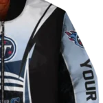 custom tennessee titans mesh effect navy black bomber jacket best selling