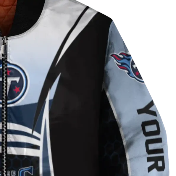 custom tennessee titans mesh effect navy black bomber jacket premium grade