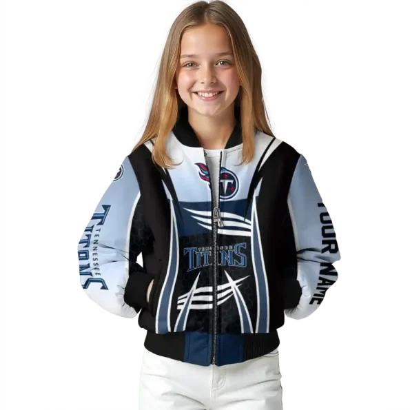 custom tennessee titans mesh effect navy black bomber jacket top rated