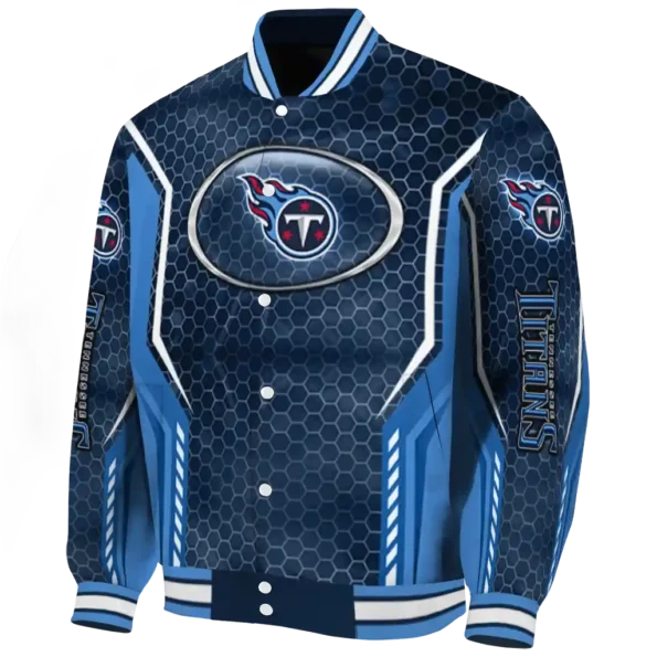 custom tennessee titans power plate navy varsity jacket best selling