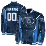 custom tennessee titans power plate navy varsity jacket best selling