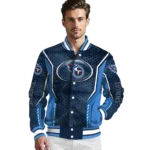 custom tennessee titans power plate navy varsity jacket best selling
