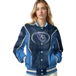 custom tennessee titans power plate navy varsity jacket best selling