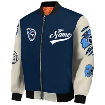 custom tennessee titans razorback outline navy nude bomber jacket best selling