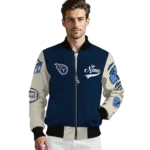 custom tennessee titans razorback outline navy nude bomber jacket best selling