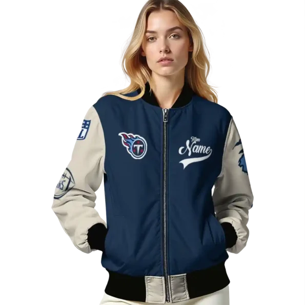 custom tennessee titans razorback outline navy nude bomber jacket latest model