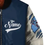 custom tennessee titans razorback outline navy nude bomber jacket best selling