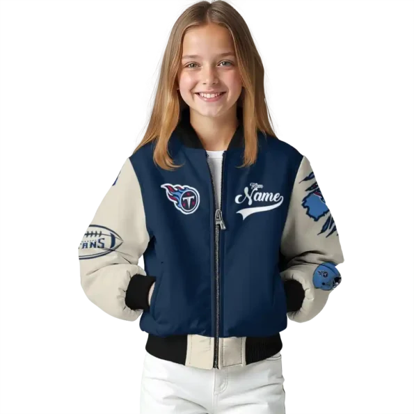 custom tennessee titans razorback outline navy nude bomber jacket top rated