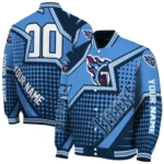 custom tennessee titans star burst navy varsity jacket best selling