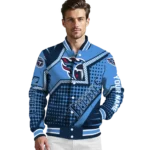 custom tennessee titans star burst navy varsity jacket best selling