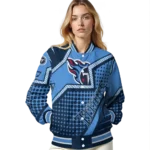 custom tennessee titans star burst navy varsity jacket best selling