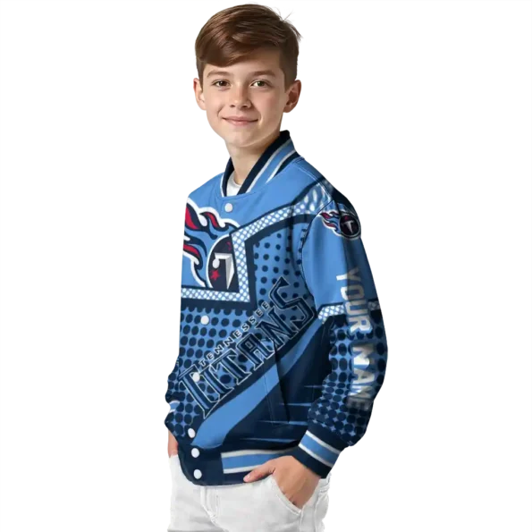 custom tennessee titans star burst navy varsity jacket trendy