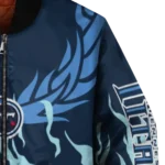 custom tennessee titans winged blaze navy white bomber jacket best selling