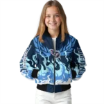 custom tennessee titans winged blaze navy white bomber jacket best selling